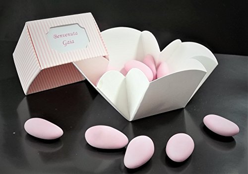 Boîtes à dragées en forme de fleur pour table de baptême et communion