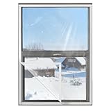 Lámina aislante para ventanas, 100 x 160 cm, lámina térmica para ventanas contra el frío y corrientes de aire, lámina transparente de aislamiento térmico y protección contra el frío, sin cortar, sin
