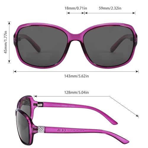 Image of SIPHEW Polarized Sunglasses for Women | Vintage Square Sunglasses w UV400 Protection | Womens Wraparound Shade