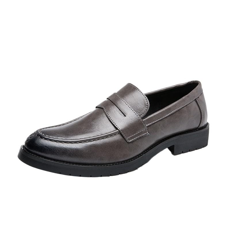 Men's Dress Formal Shoes Tuxedo Casual Uniform Casual Slip Resistant Low Top Rubber Sole Non Slip Shoe Slip-on Pointed Toe Spanish Leather