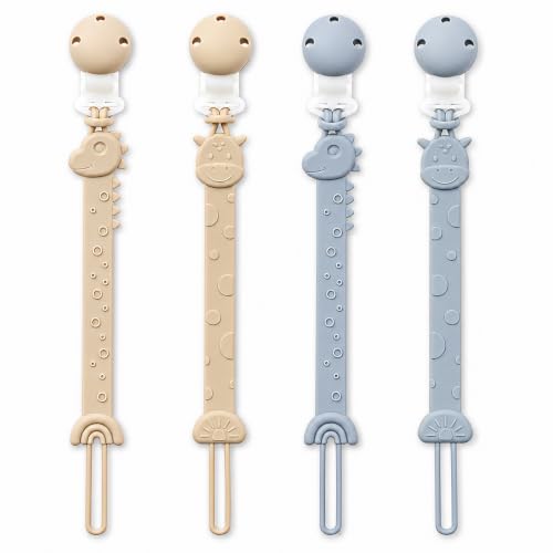 YIVEKO Chaîne suce 4 pack silicone sans BPA ivoire bleu bébé