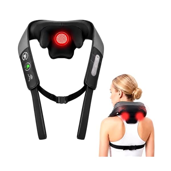 Cordless Neck Massager with Heat for Pain Relief Deep Tissue