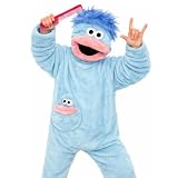 Mono De Monstruo para Unisex Adultos Cosplay Animal Onesie Pijamas con Peine Felpa Ultra Suave con Capucha Cálido Y Suave Ropa Dormir Pijama Divertido Una Pieza para Halloween Carnaval Azul M
