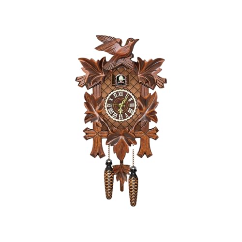 Suammiitstrieadea Orologio a cucù decorativo e delicato in legno, aggiunge fascino alla casa, orologio tradizionale preciso e accurato per chalet della Foresta Nera CL303