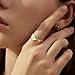 U UWorld 18K Gold Plated Stainelss Steel Rings Non Tarnish Four Leaf Clover Ring Size 8 Promise Engagement Wedding Bands Fashion Watch Band Statement Rings Lucky Gifts for Women