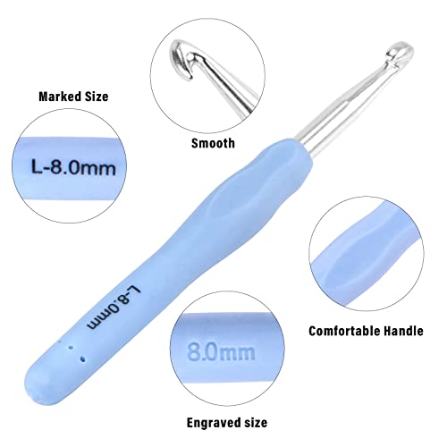 Crochet Hooks 43 Pcs,Drawdart 14 Sizes Ergonomic Crochet Hook Set With Case And Crochet Accessories,Extra Long Crochet Needles For Arthritic Hands,Crochet Kits Suitable For Knitter Enthusiasts #TOP1
