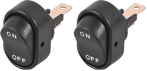 エーモン(amon) ロッカスイッチ ON-OFF DC12V・20A/DC24V・10A シーソースイッチ オンオフスイッチ 3214 (× 2)