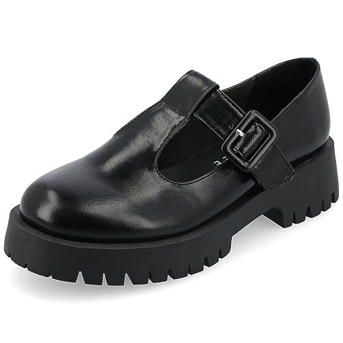 Journee Collection Womens Faux Leather Buckle Mary Janes
