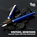Wordsworth & Black Fountain Pen Set, 18K Gilded Medium Nib, Includes 24 Pack Ink Cartridges, Ink Refill Converter & Gift Pouch, Gold Finish, Calligraphy, [Imperial Blue], Perfect for Men & Women…