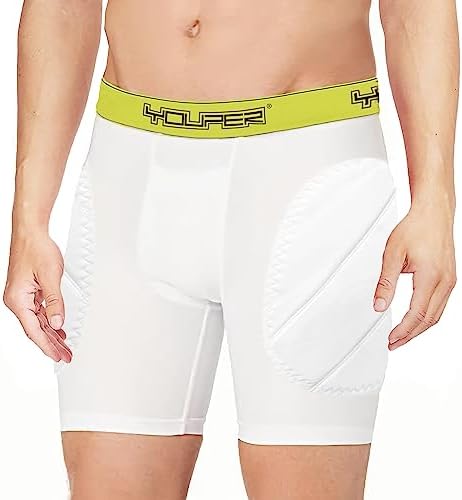 Youper Boys Youth Padded Sliding Shorts with Soft Protective Athletic Cup for Baseball, Football, Lacrosse