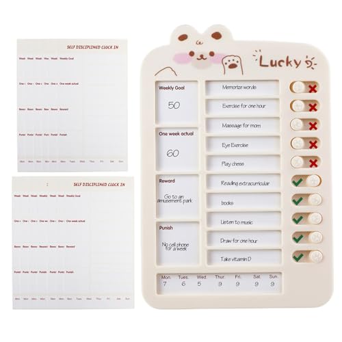 Tabella di studio scorrevole - Tabella di controllo dei cartoni animati per bambini, tabella di pianificazione visiva per la scuola di casa, tavola di pianificazione visiva per viaggiare, classe