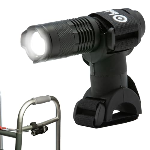 Life Mounts Universal Mounted LED Light - 3.5x1.5in, White LED - 360-Degree Rotation, Waterproof Silicone & Headlight for Walker with Seat - 300 Lumen Cree & Mobile Scooter Headlight