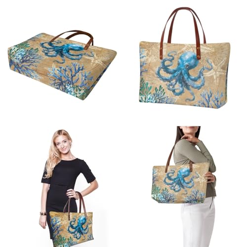 Image of Top Handle Purse for Women, Large Tote Handbag With PU Wallet Set, Gift for Mom