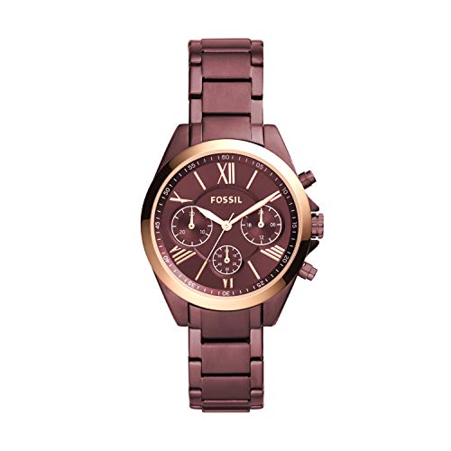 Fossil Women's Modern Courier Quartz Stainless Chronograph Watch, Color: Wine (Model: Bq3281) #TOP2