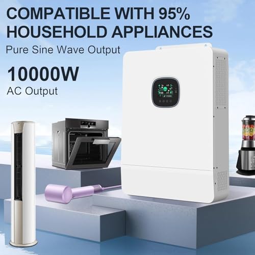 Dawnice 30KW Off-Grid Solar System Complete Kit Home Kit with 34.8KW Solar Panels+30KW 48V Solar Inverter+ 51.2V LiFePo4 Solar Battery with UL (60PCS*PV+3Sets*10KW Inverter+9Sets*16KWH Battery)