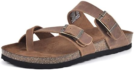 WHITE MOUNTAIN Shoes Gracie Women's Flat Sandal, Brown/Leather, 8 M