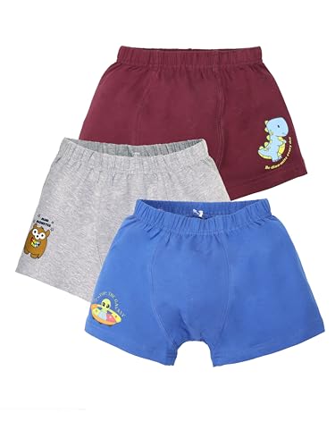 Image of KiddoPanti Boys Boxer Shorts Pack of 3 | Soft Cotton-Lycra Blend | Comfortable Fit with Bio Wash for All-Day Comfort | Kids Briefs