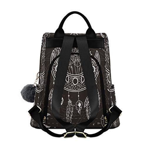 Alaza Water Fire Moon Dreamcatcher Flowers Crystals Stars Arrows Feathers Backpack With Keychain For Woman Ladies #TOP1