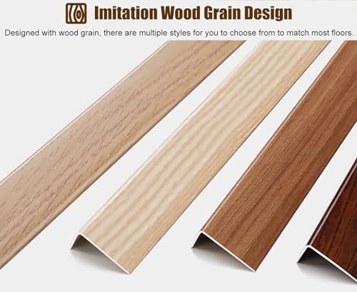 Bande de transition en L effet bois beige 180cm pour jonction sol
