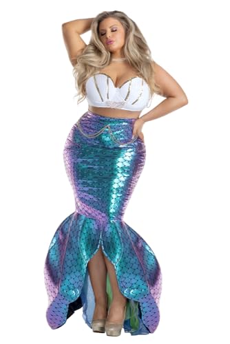 Déguisement sirène Party King grande taille 5X robe sirène adulte sirène