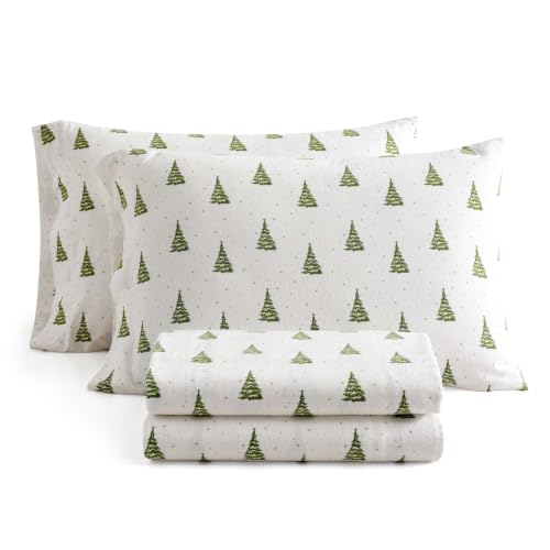 Image of Martha Stewart - Holiday Twin Cotton Flannel Sheet Set with Pillowcase