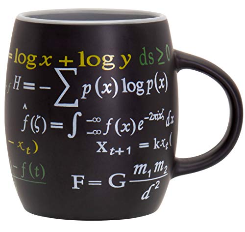 Decodyne Math Mug, 15 oz. Coffee Mug Featuring Famous Mathematical Formulas