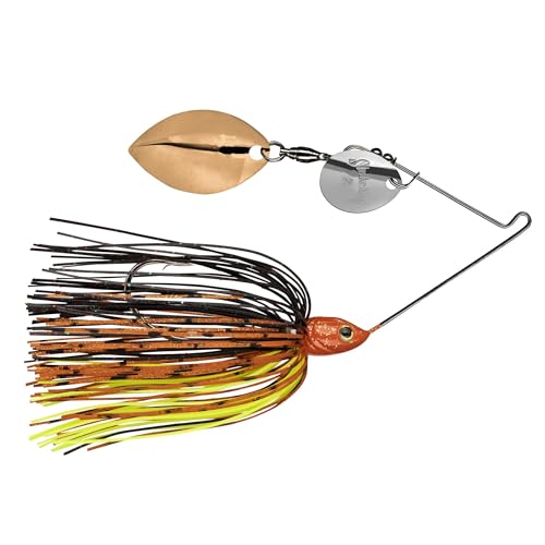 Strike King Tour Grade Spinnerbait Fishing Lure, 5/16-Ounce, 4/0 Single Gamakatsu Hook, Weight Forward Head Design, Silver and Gold Colorado/Turtleback Leaf Blades