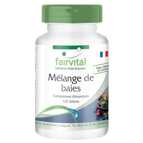 Fairvital | Baies Pur VEGAN - dose élevée - 120 capsules - 8 baies spiruline