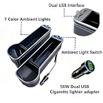 7 Color Led Car Seat Gap Organizer, Black 2 Pieces - Image 3