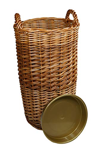 khevga Portaombrelli - Elegante supporto per ombrelli in salice decorativo per ombrelli, bastoni da passeggio o accessori, stile vintage