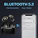 Monster Wireless Earbuds, Achieve 300 AirLinks Headphones Touch Control with Bluetooth 5.3 in-Ear Stereo Headphones, USB-C Quick Charge, Bluetooth Earbuds