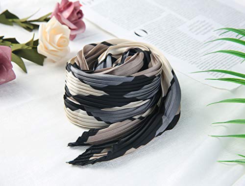 Allegra K Women's Retro Pleated Plaid Rhombus Head Neck Scarf Scarves Checkered Neckerchief2