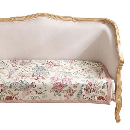 patdrea Designer Sofa Couch Cover, Pink Velvet Floral Sectional Bed Bench Covers, Luxury Bed Stool Bench Slipcovers, Footstool Cover,33"*33"