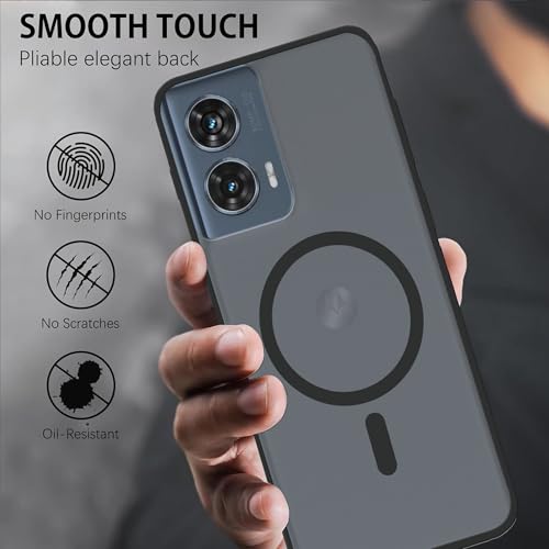 Image of amazon basics Luxury Paper Thin Case Cover for Moto Edge 50 Fusion 5G | Matte Finish | Compatible with magsafe | (Black, Moto Edge 50 Fusion 5G)