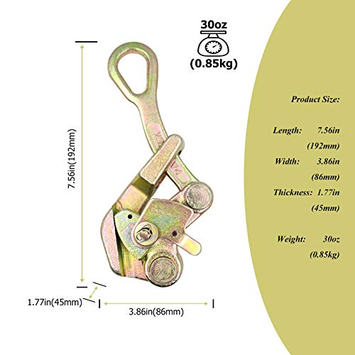1T Cable Grips Steel 2204Lbs Pulling Tool Cable Grip Gripper For Wire Rope Cable Clamp Wire Pulling Grip Hand Puller,Multifunctional Pulling Tightening Tool With Swing Latch (2.5-16Mm/ 1/10"-4/5") #TOP1