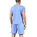 congluoki Men's Shirt and Shorts Set 2 Piece Outfits Fashion Summer Tracksuits Casual Sportwear Set Light Blue L