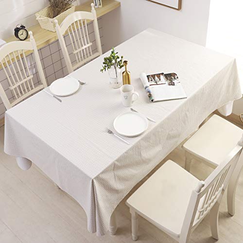Vinyl Tablecloth With Flannel Backed Waterproof Oil-Proof Pvc Table Cloth Wipeable Spill-Proof Plastic Table Cover For Indoor And Outdoor(Weave, 60 X 84 Inch Rectangle) #TOP3