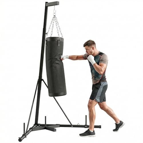 Soozier Punching Bag with Stand for Adults, 72.8'-90.9' Height Adjustable Freestanding Boxing Stand...