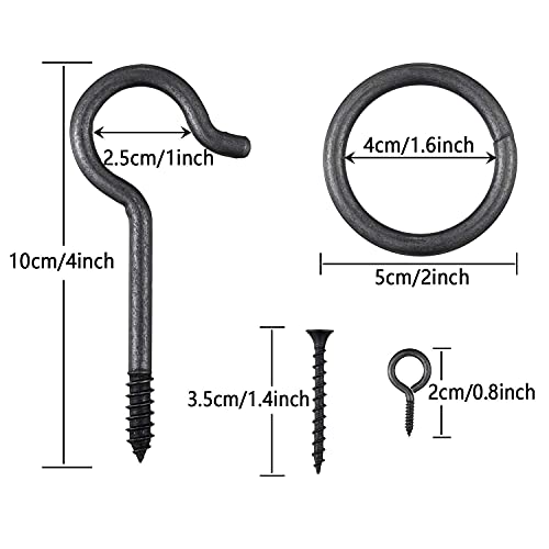 2 Set Hook and Ring Swing Game Hardware Set,Include Nylon String,Mounting Screws,Ring and Iron Hook for DIY Indoor or Outdoor Family Fun by WHQXFDZ - Image 2