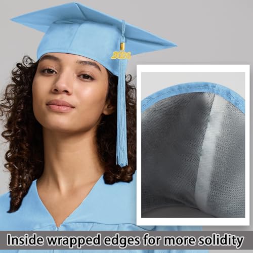 Image of 2026 Graduation Cap and Gown Matte Unisex for High School Bachelor | Heavyweight Matte Polyester, Zipper Closure, Adjustable Cap with 2026 Tassel, Sizes 39-60, Bulk Orders Available