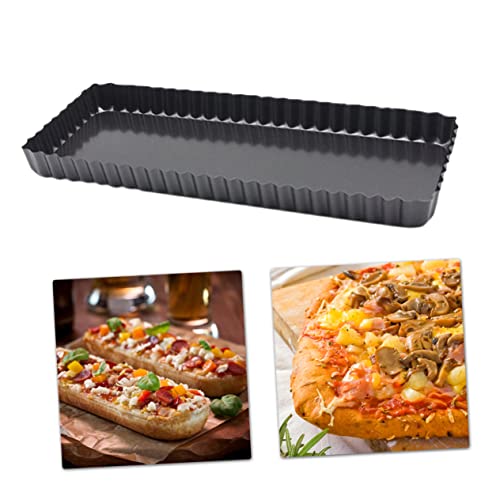 HEALEEP Teglia per Crostate Scanalata Antiaderente Fondo Removibile Utensile da Forno per Quiche Acciaio Resistente Facile da Pulire e Usare