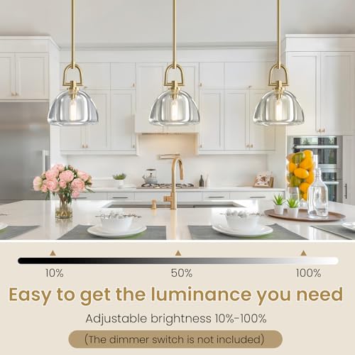 Image of Crystal Pendant Light Kitchen Island，Brass Hanging Pendants Lights