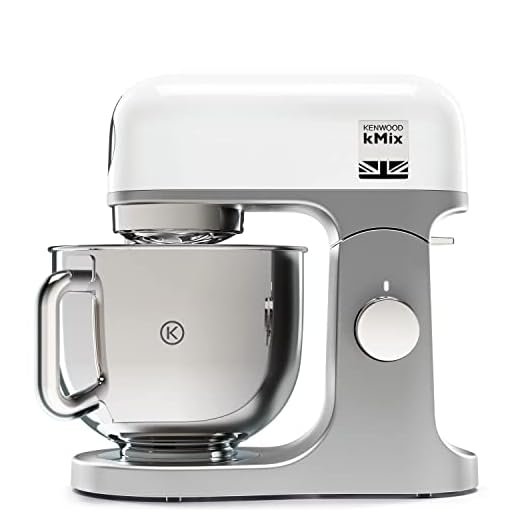 Kenwood kMix KMX750AWH - Robot de Cocina Multifunción, 1000 W, Bol Metálico de 5 L con Asa, Gancho para Amasar, Varillas, Mezclado K, Acero Inoxidable, 6 Velocidades, Color Blanco
