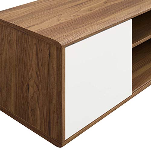 Modway Envision Mid-Century Modern 60" Wall Mount Tv Stand, 60 Inch, Walnut White #TOP5