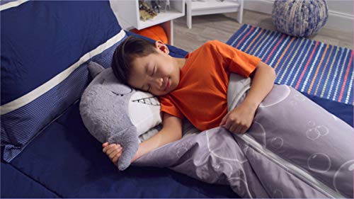 Happy Nappers: Pillow & Sleepy Sack Medium - Grey Shark - 54 x 20inches, 2-in-1:Plush Animal Opens Into Sleeping Bag, Soft Play & Nap Character, Kids 3 and up by Happy Nappers - Image 2