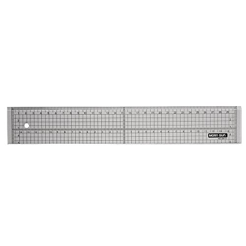 RAYHER HOBBY Metallkantlinjal, 30 cm linjal för skärning med hantverk Kinife eller roterande skärare, skärlinjal med mätnät, klar, 30 x 5 cm, 7821300