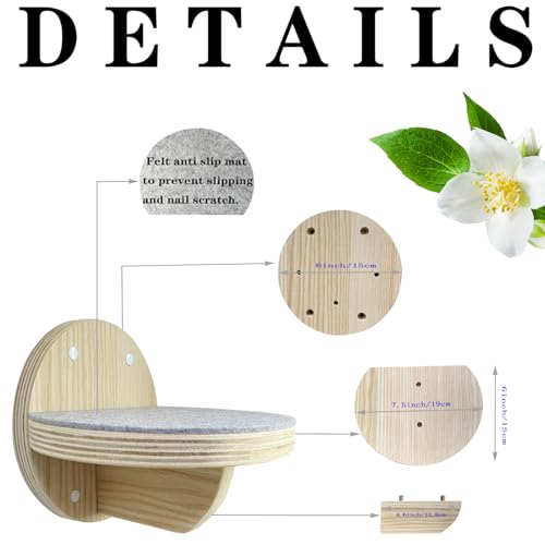 2 estantes para gato montables en pared de madera miniatura 2
