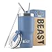 BEAST Mug Isotherme Cafe - 550ml I Ciel orageux I Acier Inoxydable I Réutilisable, Tasses Isothermes I 2 Pailles et Brosse Nettoyage I Thermos Cafés de Voyage Double Paroi I Café Chaud ou Glacé