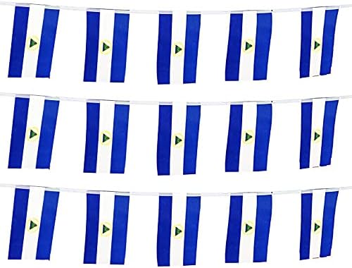 ZXvZYT Nicaragua Nicaraguan Flag Banner String, Small Mini Nicaragua Pennant flags, For Grand Opening, National Sports Events