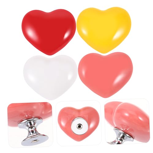 HEMOTON 4 Peças Botão De Vaso Sanitário Amor Coração Botão De Tanque De Vaso Sanitário Colorido Botã